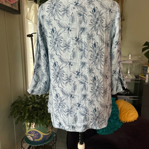 J. Jill Linen Button Front Shirt Medium Lightweight Casual - Picture 2 of 4